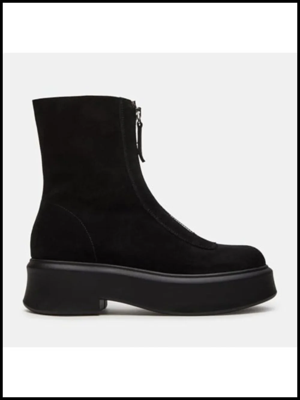 Women's Platform Ankle Boots Block Heel Chelsea Booties Zip Suede Winter Boots